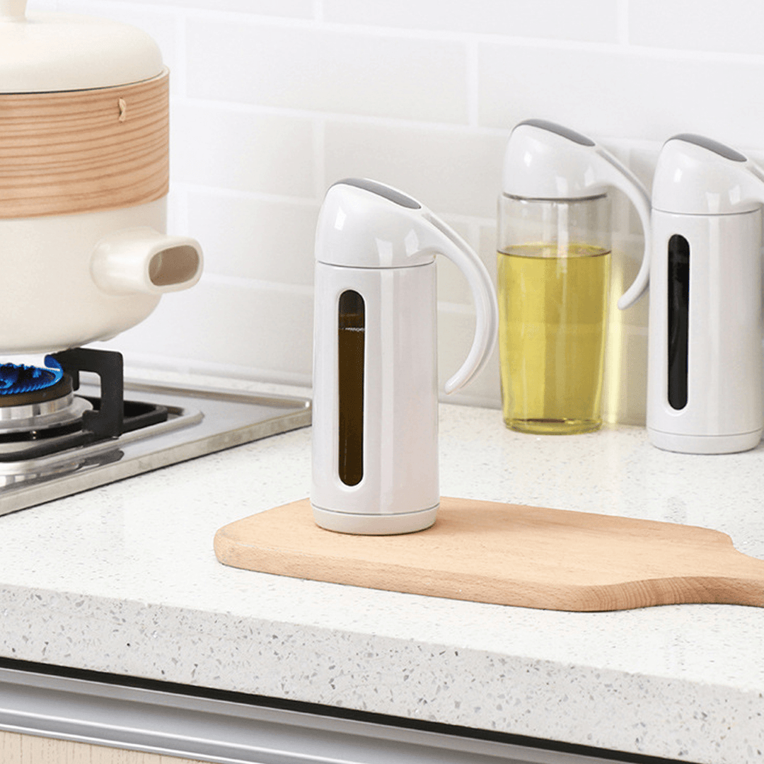 Leak-Proof Glass Oil Container Stainless Steel Sauce Vinegar Condiment Bottle Dispenser for Kitchen Olive Oil Bottle - MRSLM