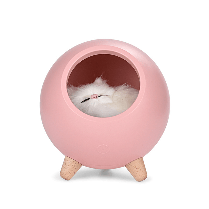 Novely LED Pet House Atmosphere Night Light Touch Dimming Cat Lamp USB Rechargeable Table Lamps Bedroom Bedside Decoration Gift Lights - MRSLM
