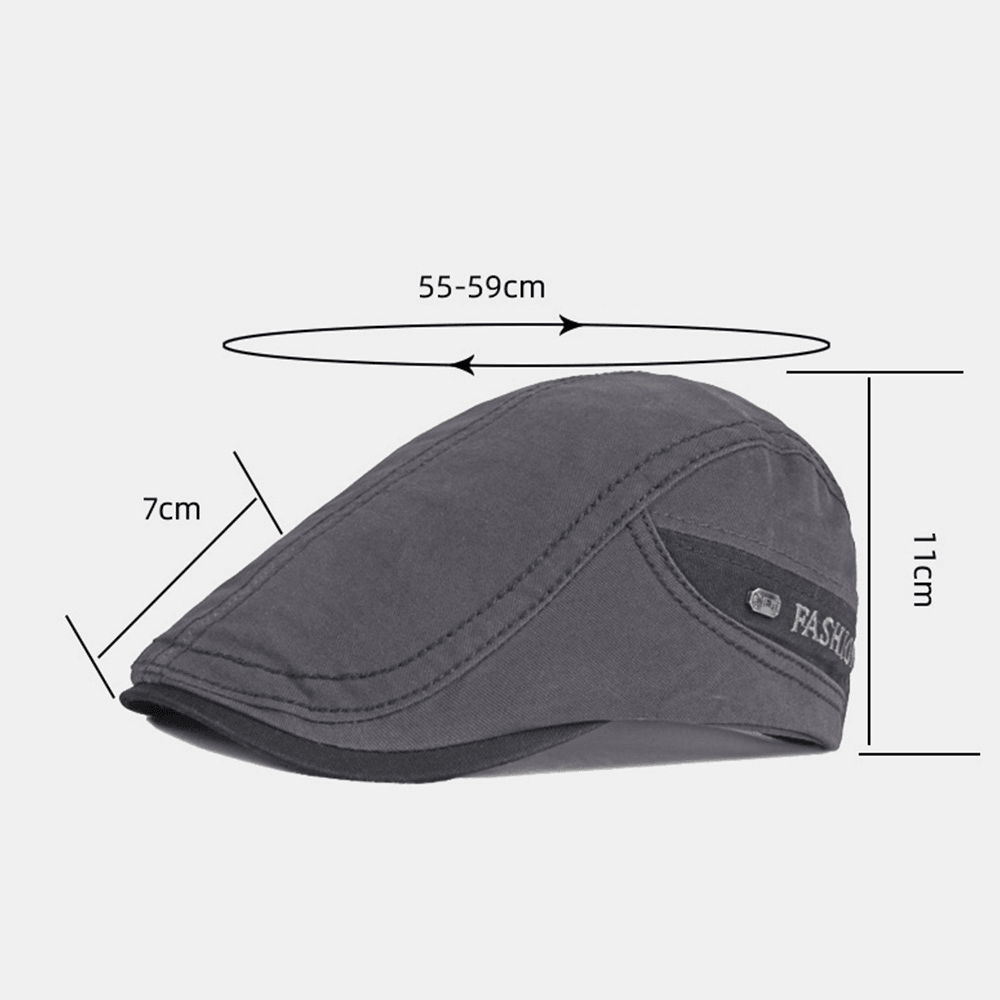 Men Cotton Short Brim Adjustable Beret Cap British Retro Sunshade Breathable Forward Hat - MRSLM