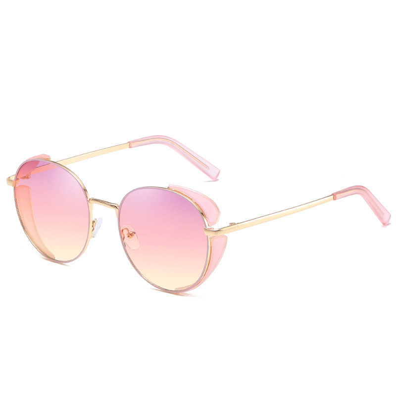 Personality Sunglasses for Ladies Metallic round Glasses for Ladies - MRSLM