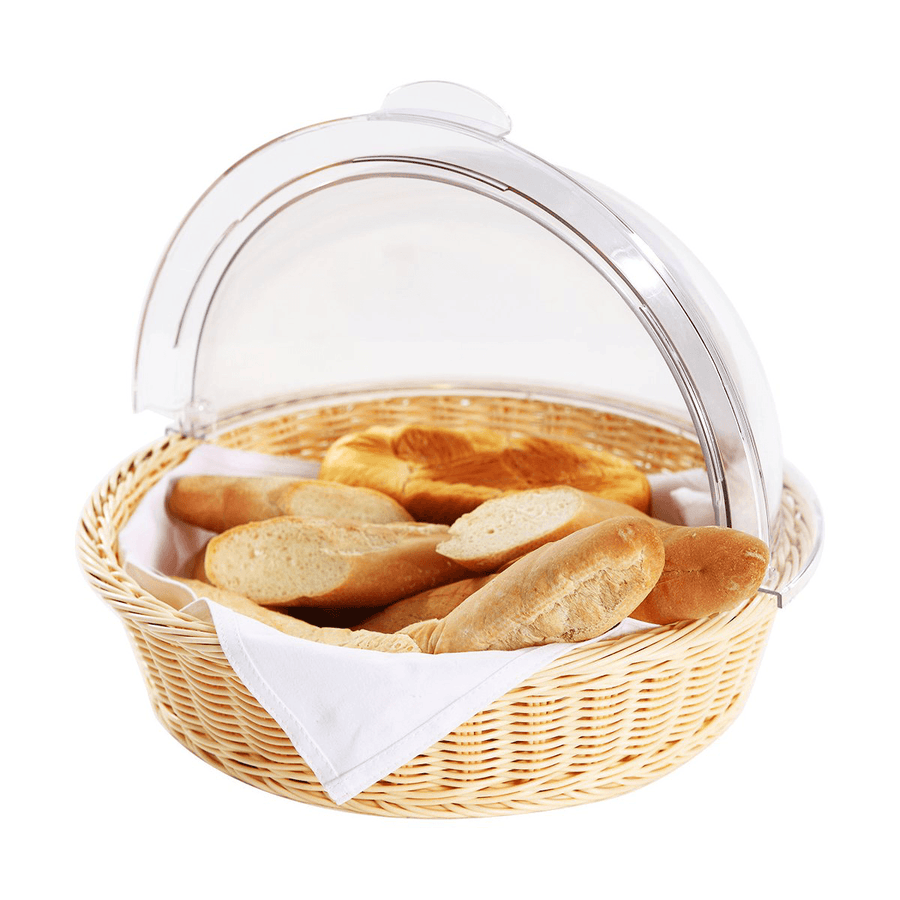 Round Home Kitchen Storage Basket Bread Fruit Cookie Display Container Holder Dome Lid for Food Storage - MRSLM