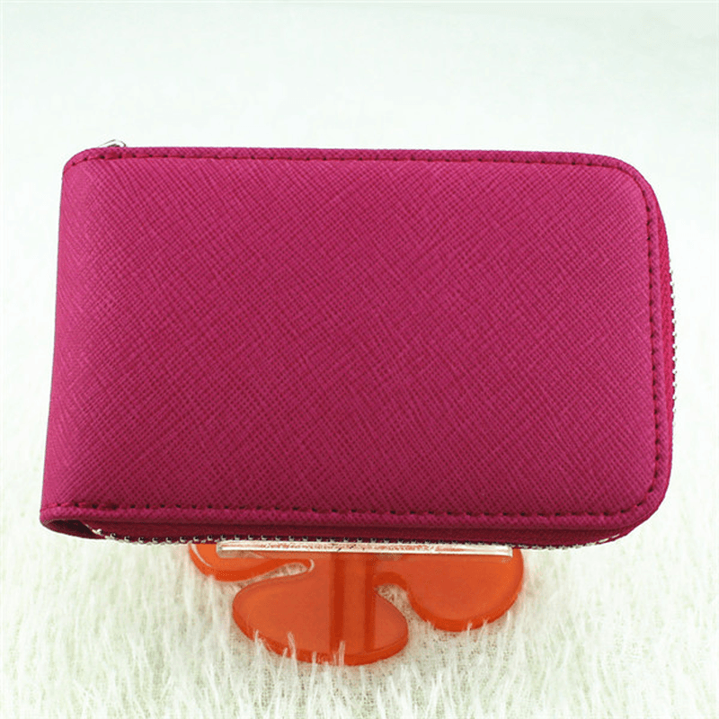 RFID Protection Zipper 9 Card Holder Portable Vintage Short Purse Coin Bags - MRSLM