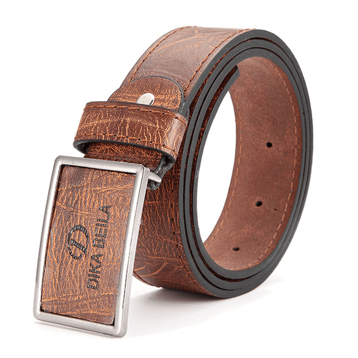 Mens PU Leather Alloy Needle Buckle Belt Belts Casual Leisure Pin Buckle Waistband Strap - MRSLM