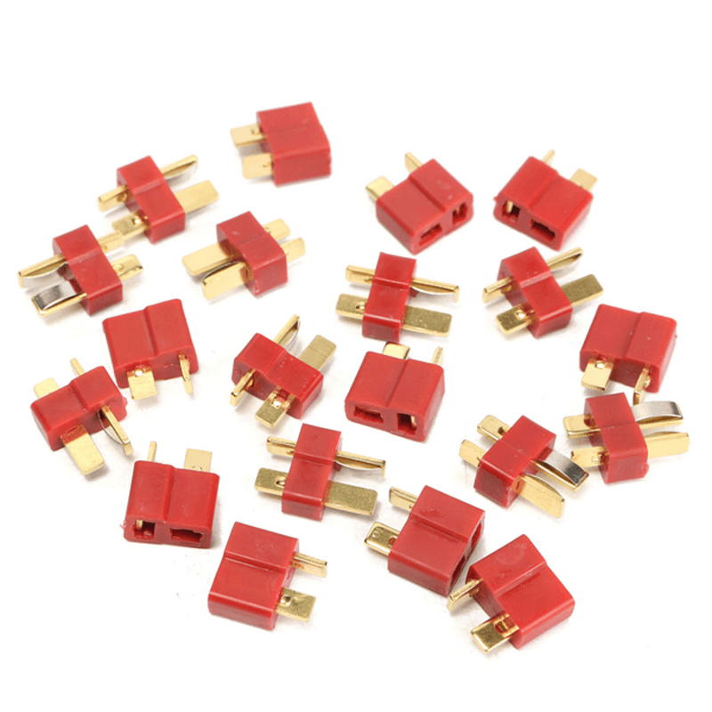 Excellway® DC 012 20Pcs T Plug Male & Female Connectors Deans Style for RC Lipo Battery - MRSLM