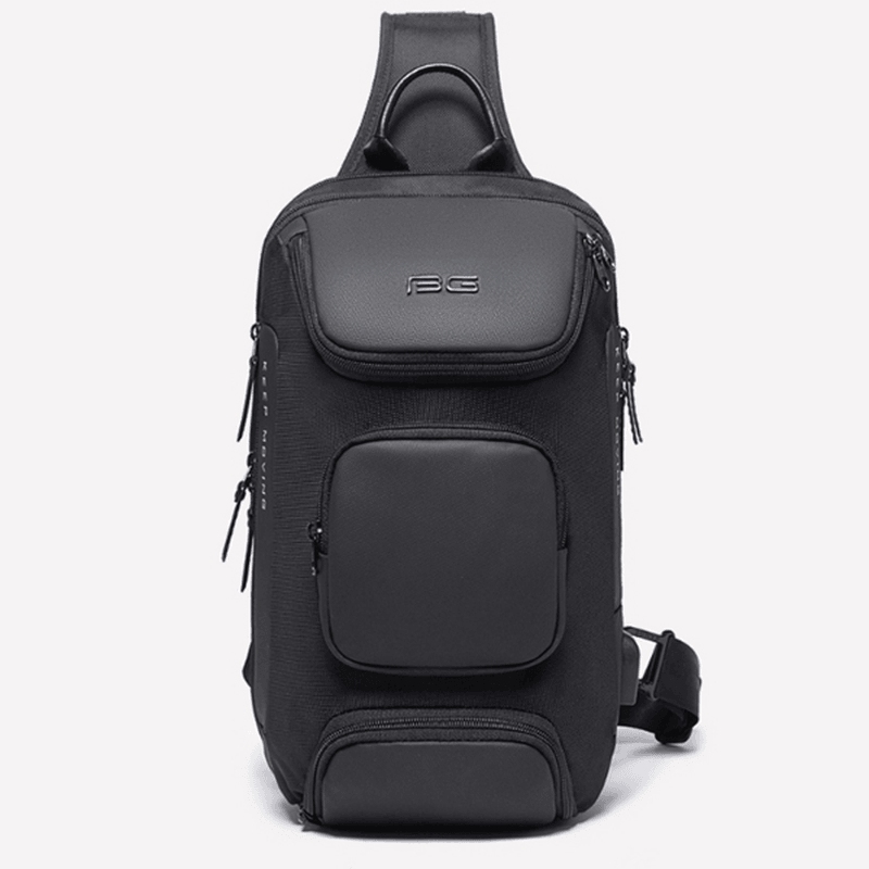 BANGE BG-7086 8L Men Sling Bag with USB Charging Port Oxford Cloth Chest Shoulder Crossbody Bag Oxford Cloth Multipurpose Travel Rucksack - MRSLM