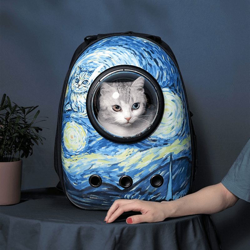 Cat Carrier Bag Waterproof Breathable Backpack Bag Space Capsule for Pet Outdoor - MRSLM