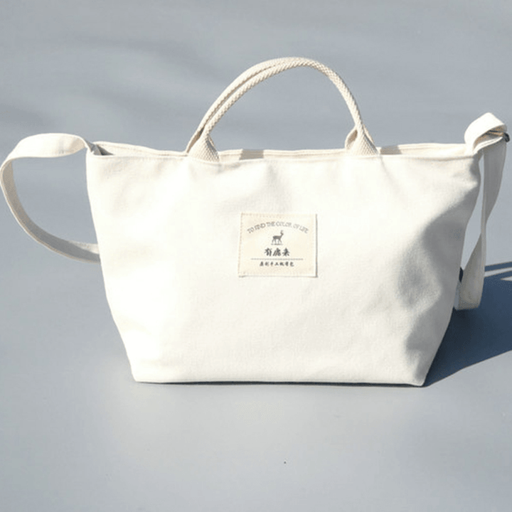 Women Canvas Solid Casual Women Shopping Bag Handbag Daily Bag - MRSLM