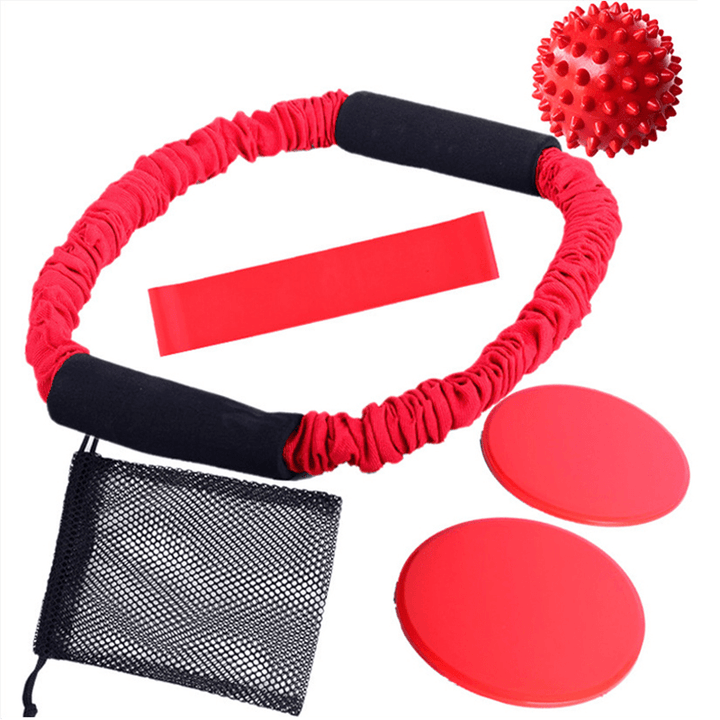 KALOAD 6PCS Yoga Fitness O-Ring Tensioner Set Latex Ball Stretch Storage Indoor Fitness Yoga Exercise Equipment - MRSLM