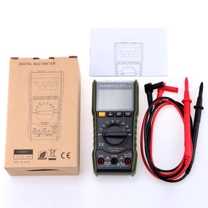 Borbede 168A Digital Multimeter 6000 Count DC AC Capacitance Resistance Square-Wave Output Mini Tester - MRSLM