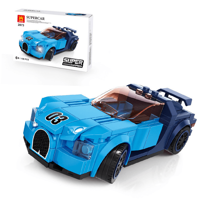 Super Car Small Particles Assembled Boy Sports Car Building Block Stall Decoration Toy - MRSLM