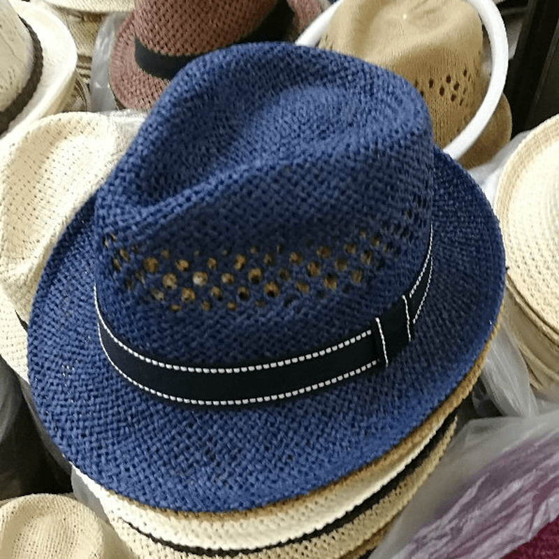 Men Women Summer Straw Knited Sunscreen Hat Outdoor Casual Travel Sea Hat - MRSLM