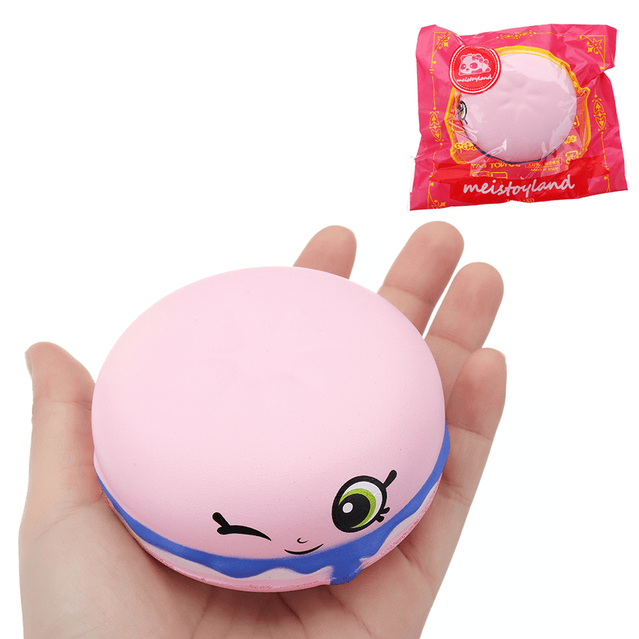 Meistoyland Squishy Burger Bread Soft Slow Rising Bun Kawaii Cartoon Toy Squeeze - MRSLM