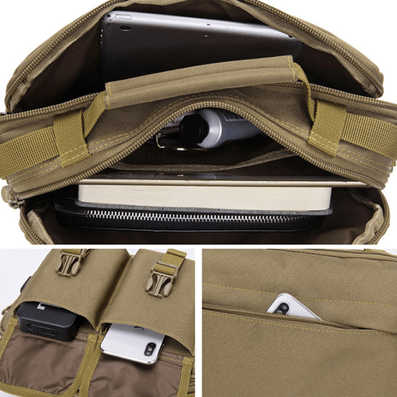 Men New Canvas Tactical Camo Casual Crossbody Bag - MRSLM