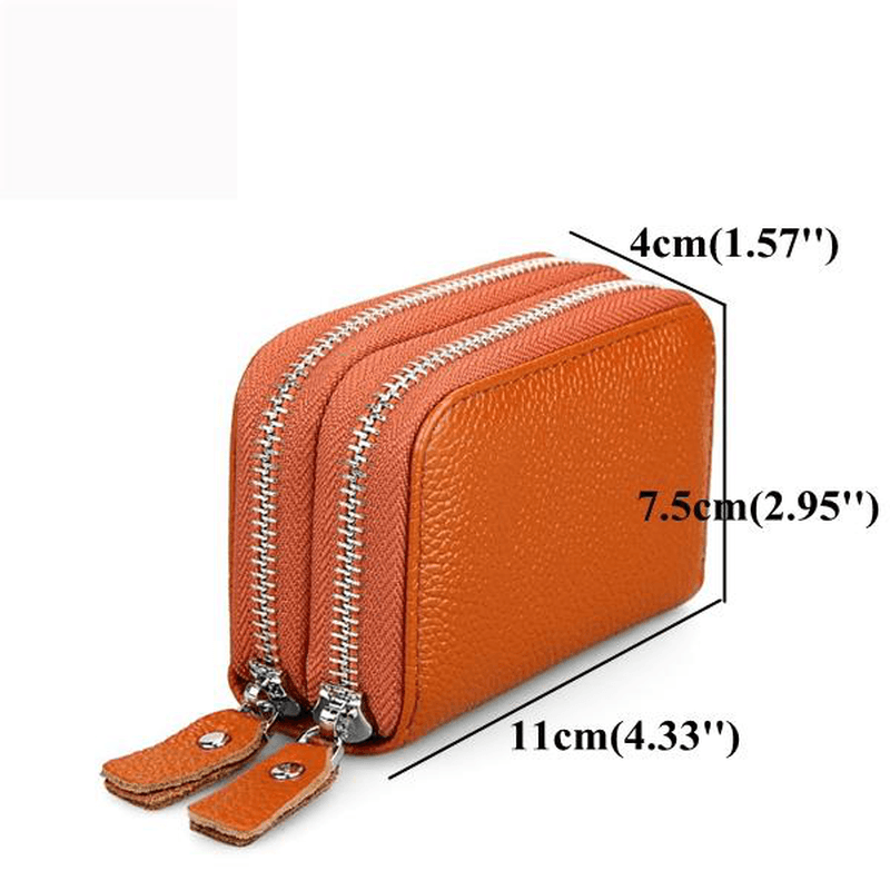 Women Men RFID Antimagnetic Genuine Leather Card Holder - MRSLM