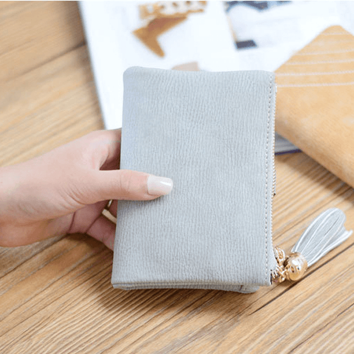 Women Durable Pu Leather Wallet Zipper Coin Card Holder Purse - MRSLM