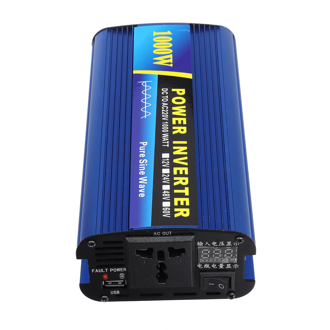 1000W Power Inverter DC 12/24/48V to AC 220V Car Sine Wave Converter - MRSLM