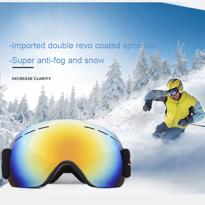 Unisex Adult Climbing Skiing Anti-Fog UV Protection Sandproof Goggles Ski Glasses - MRSLM