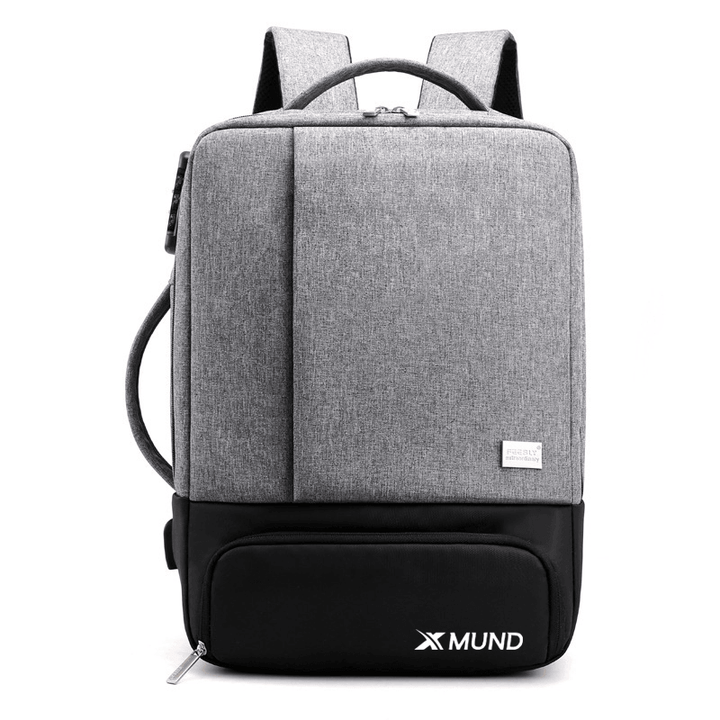 35L USB Backpack 15.6Inch Laptop Bag Waterproof Anti-Theft Lock Travel Business School Bag - MRSLM