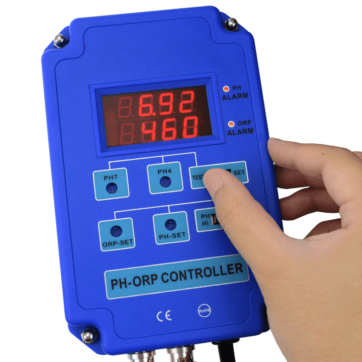 Digital PH ORP Meter 2 in 1 Controller Monitor W/ Output Power Relay Control Electrode Probe BNC for Aquarium Hydroponics Plants - MRSLM