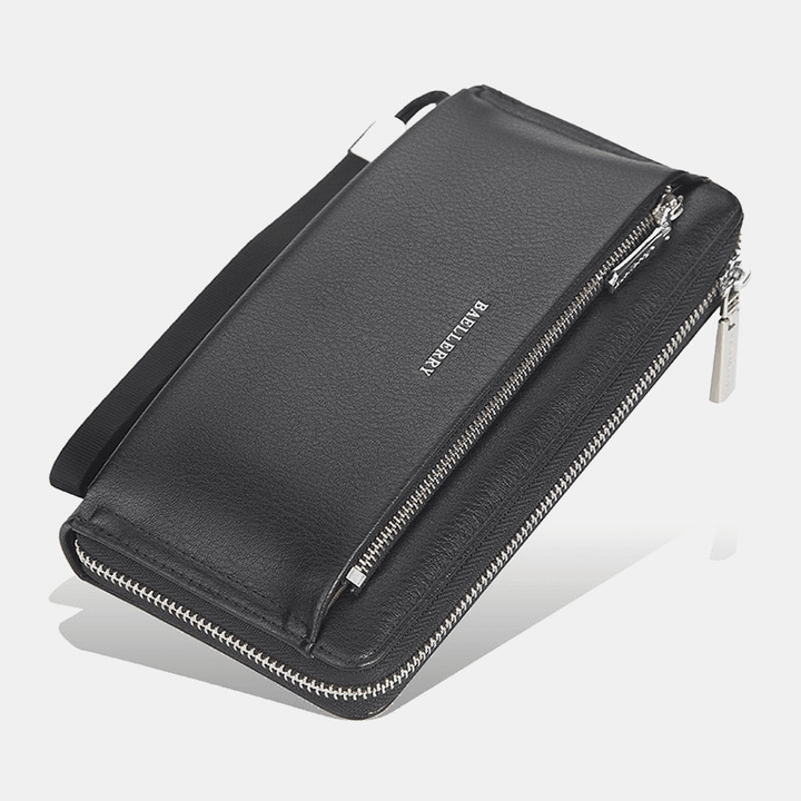 Baellerry Men Faux Leather Long Wallet Clutches Bag Phone Bag - MRSLM