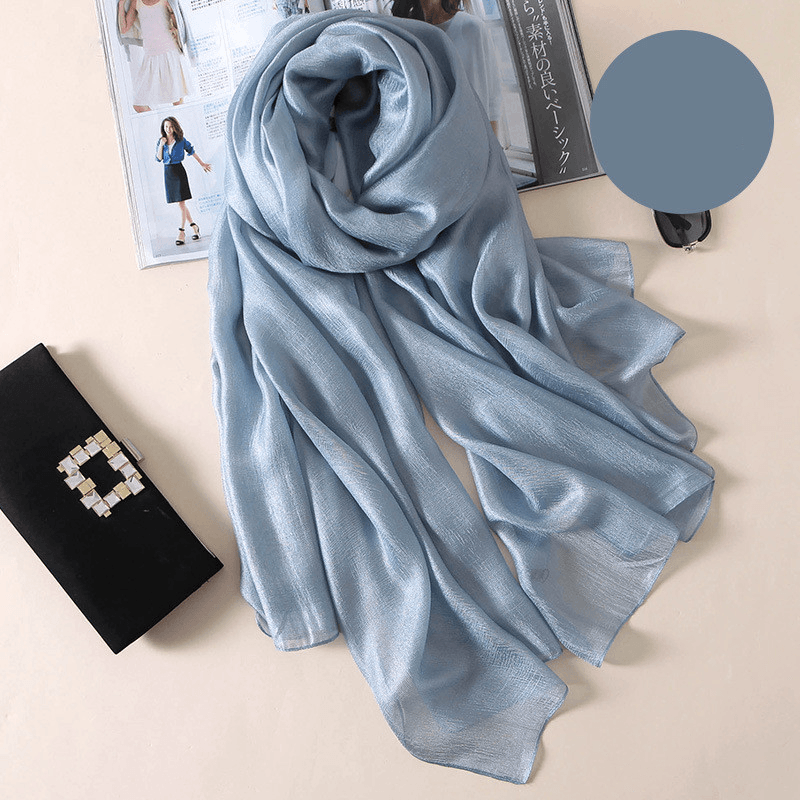 Silk Scarf Women'S All-Match Western Style Thin Scarf Gauze Collocation Suit Coat - MRSLM