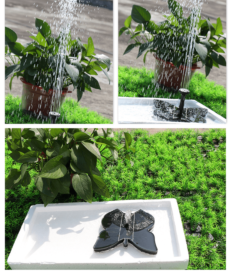 7V 1.4W 200L Floating Water Pump Fountain Decoration Butterfly Shape Solar Panel Garden Plants Watering Power Pool Fountain - MRSLM