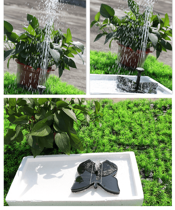 7V 1.4W 200L Floating Water Pump Fountain Decoration Butterfly Shape Solar Panel Garden Plants Watering Power Pool Fountain - MRSLM