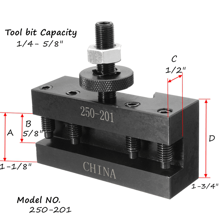 250-201 Turning and Facing Holder Quick Change Tool Post and Tool Holder Lathes Kit - MRSLM