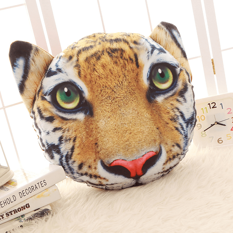 Creative Funny 3D Dog Cat Head Pillow PP Cotton Simulation Animal Cushion Birthay Gift Trick Toys - MRSLM