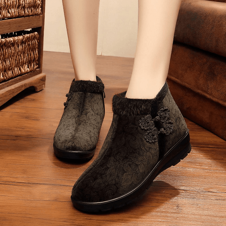 Winter Women Cotton Boots High Top Zipper Keep Warm Ankle Boots - MRSLM