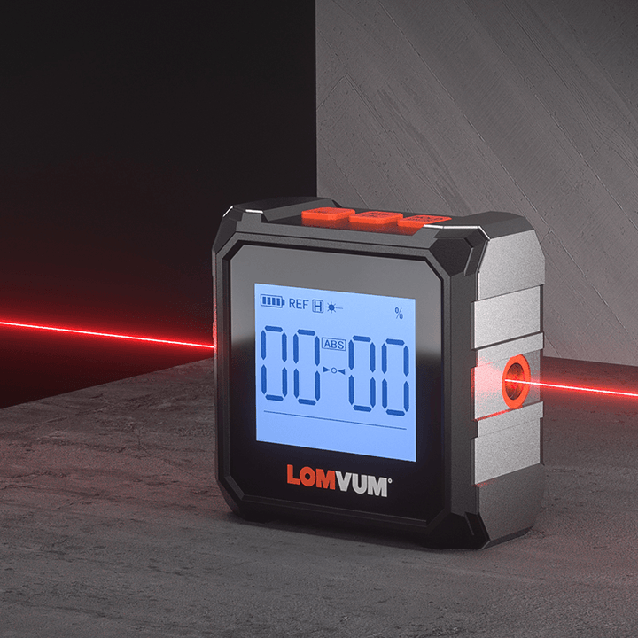 LOMUVM GR20 360° Mini Digital Protractor Laser High Precision Magnet Goniometer Inclinometer Universal Bevel Digital Level Angle Finder Angle Measurement Tool - MRSLM