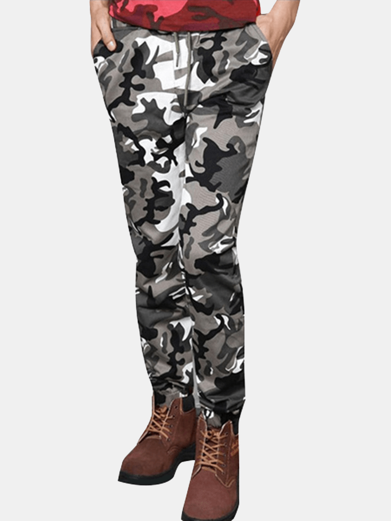 Plus Size Camouflage Outdoor Casual Pants Fashion Haren Beam Feet Trousers - MRSLM