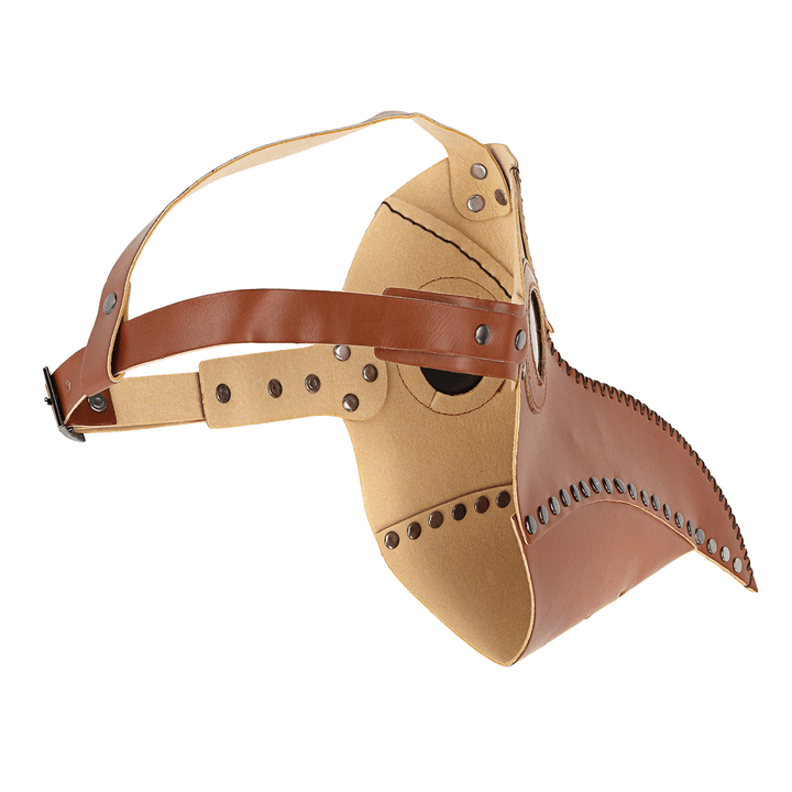 Steampunk Bird Beak Mask Retro Rivet Cosplay Leather Halloween - MRSLM