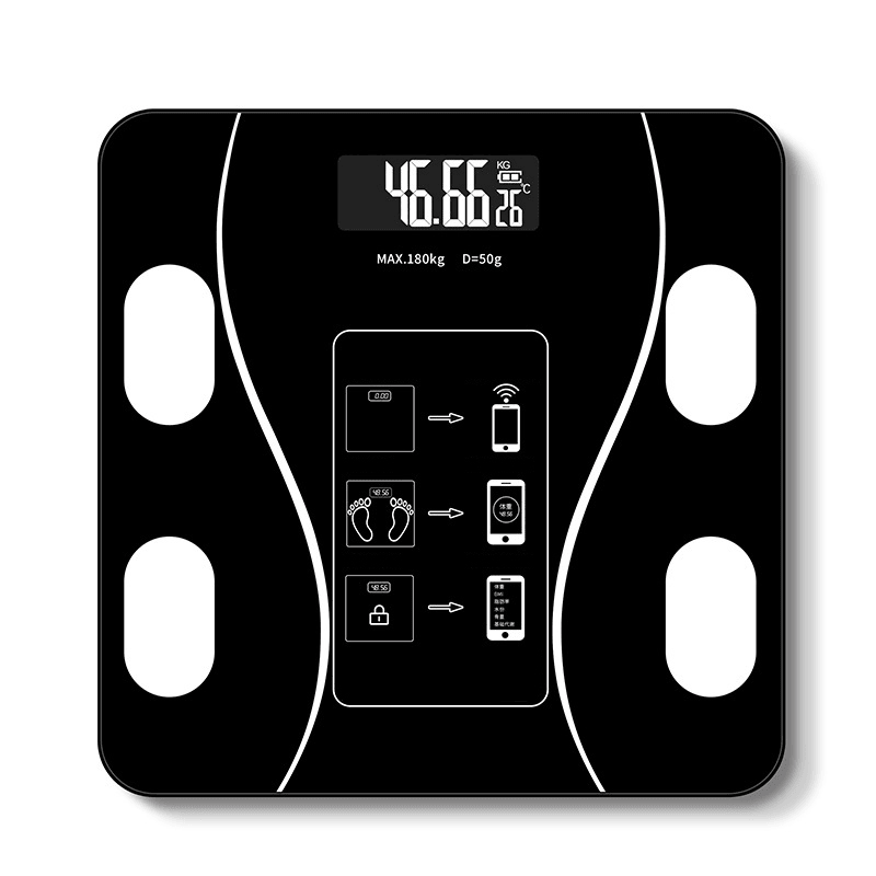 KALOAD® Smart Wireless Body Fat Scale Usb+Solar Charing BMI Scales Digital Scale for Body Weight with APP Analyzer - MRSLM