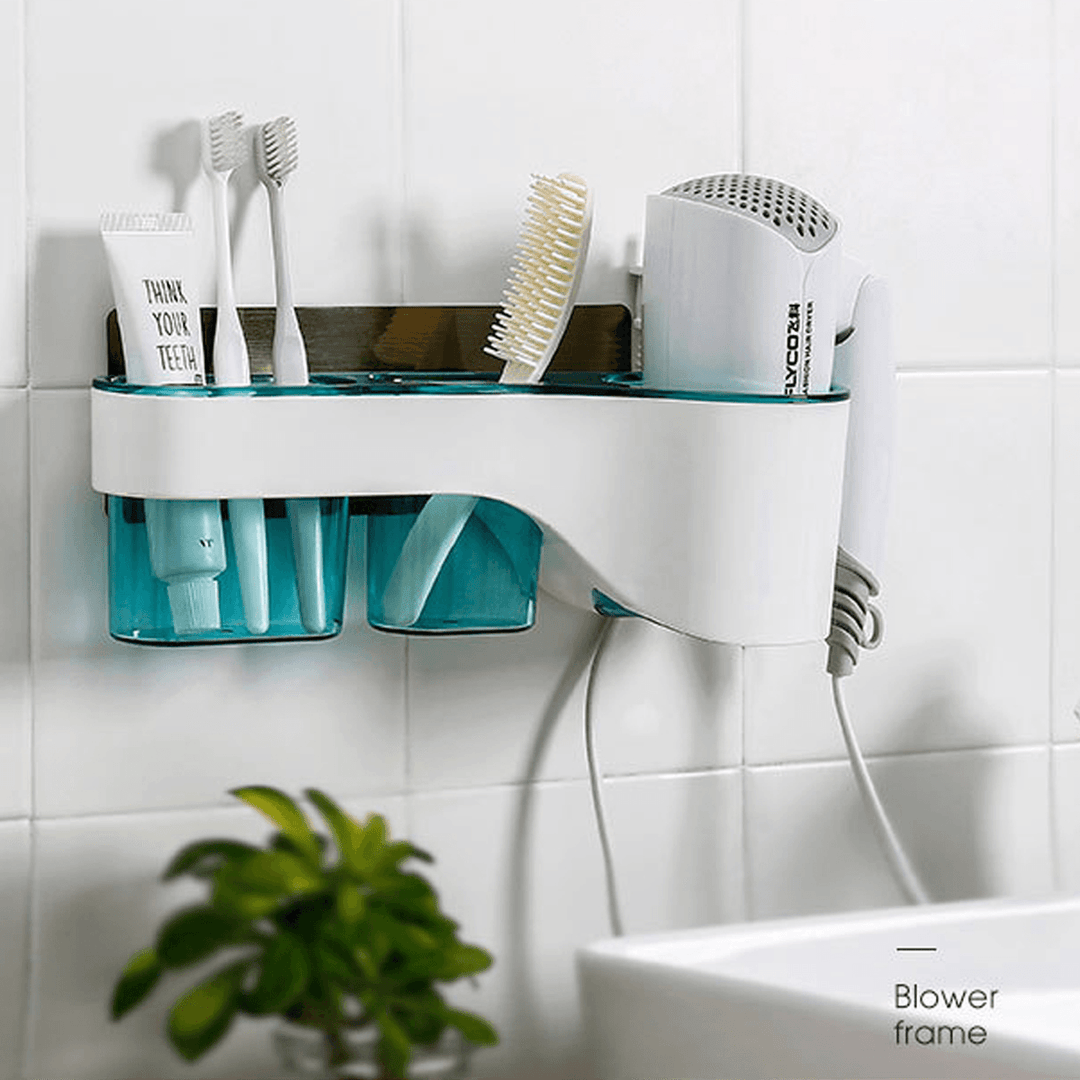 Hair Dryer Holder Storage Box Hands Free Shelf for Bathroom Organizer Storage Rack Bathroom Accessories Set Home - MRSLM