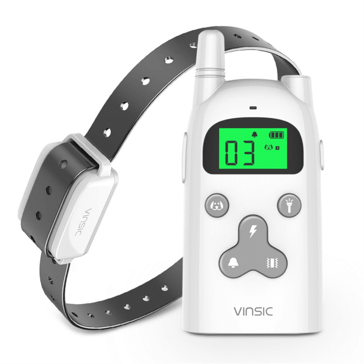 Waterproof Dogs Training Collar 3 Mode for Training Electric Shock Vibration Beep Mode Adjustable Strap Collar See Your Dogs at Night - MRSLM