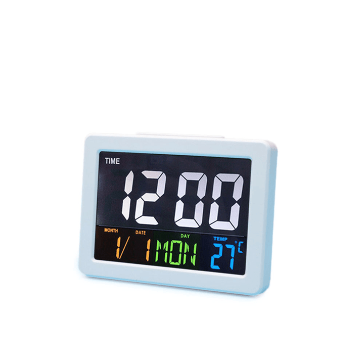 Calendar Multifunction Gift Home Temperature Clock LCD Display Desktop Electronic Digital LED Large Alarm Clock - MRSLM