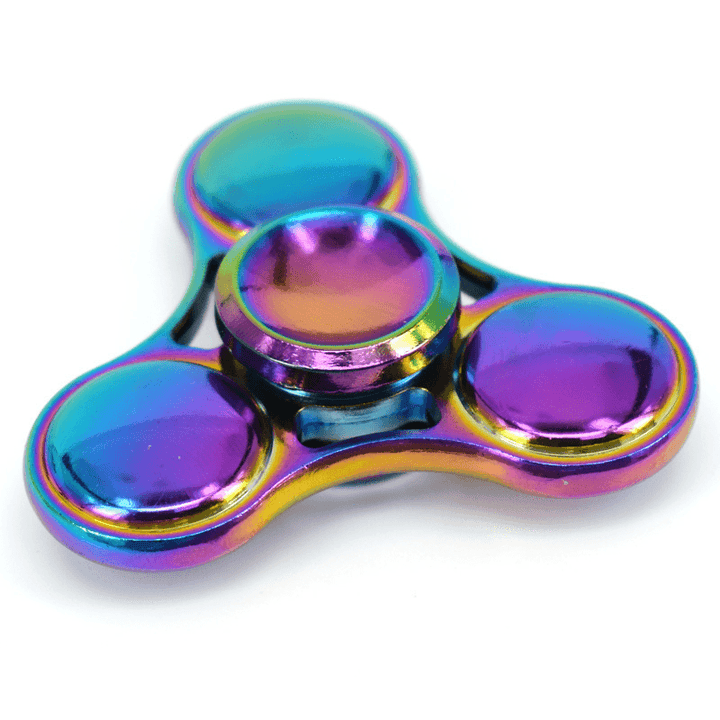 Colorful Whirlwind Triangle Fingertip Gyro Clover Cool Alloy UFO Inter Finger Gyro - MRSLM