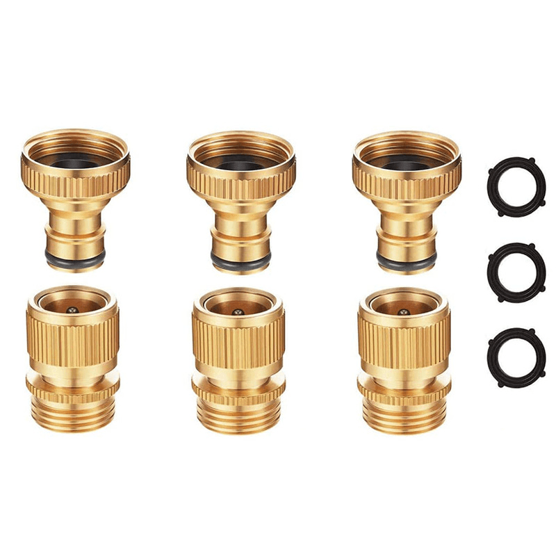 Garden Hose Quick Joint Solid Brass 3/4 Quick Connector Garden Hose Fitting Water Hose Connectors - MRSLM