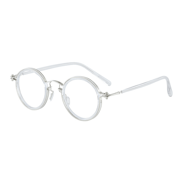 Round Frame Myopia Retro Plain Mirror - MRSLM