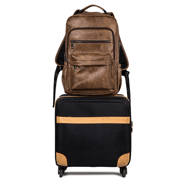 Faux Leather Laptop Bag Backpack Shoulder Bag for Men - MRSLM