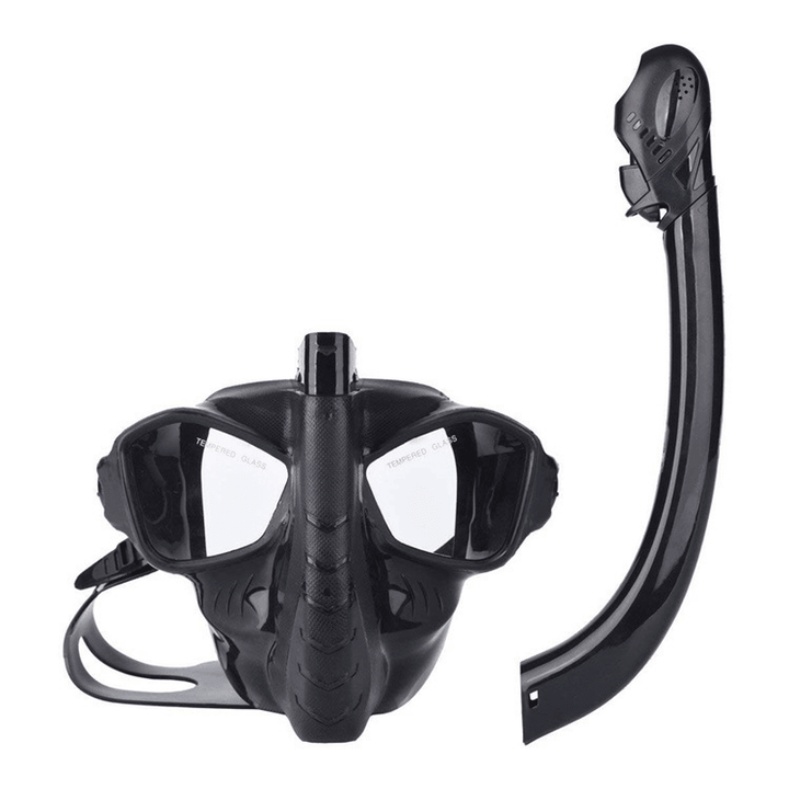 Anti-Fog Snorkel Mask Underwater Diving Full Face Swimming Goggles with Breathable Tube - MRSLM