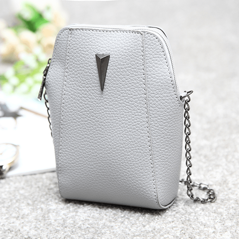 Woman PU Crocodile Pattern Chain Bag Phone Bag Clutch Bag Crossbody Bag - MRSLM