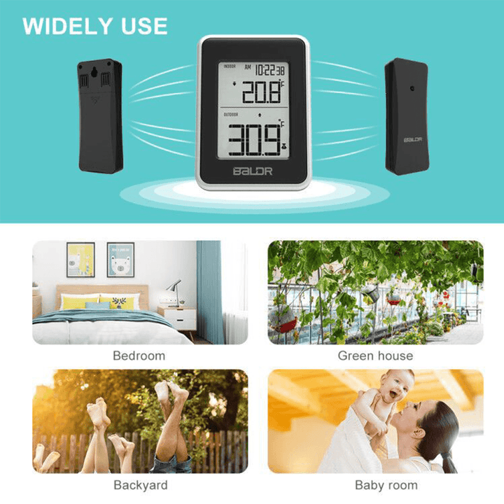 LCD Display Digital Wireless Indoor Outdoor Temperature Thermometer - MRSLM