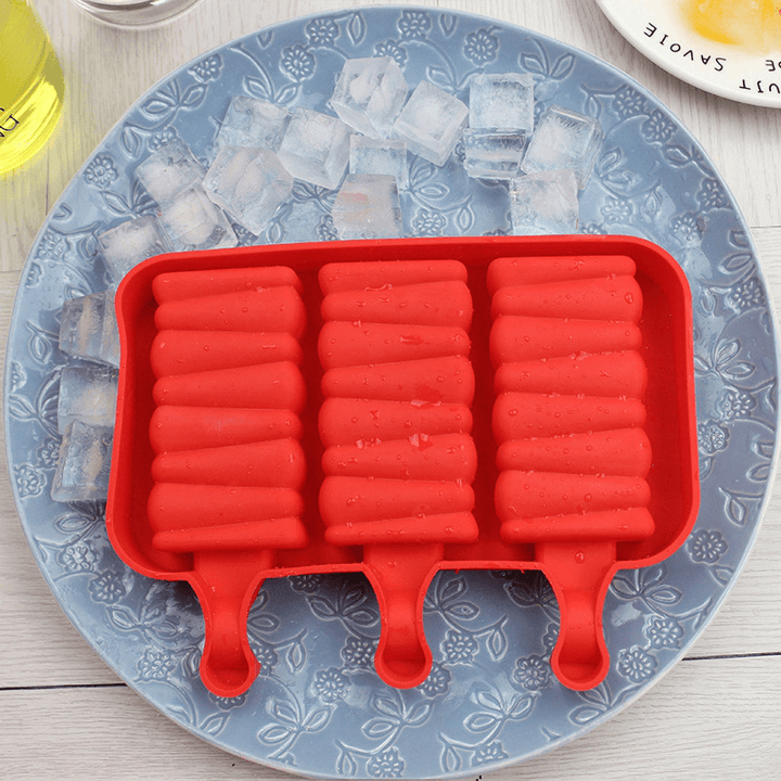 Creative Silicone Ice Cream Mold Ice Lolly Mold Rod Ice Mold Red Food Grade - MRSLM