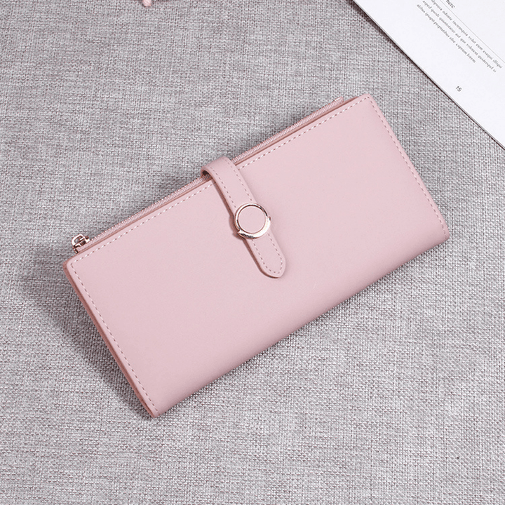 Women Faux Leather Double Fold Fashion Purse Card Holder - MRSLM