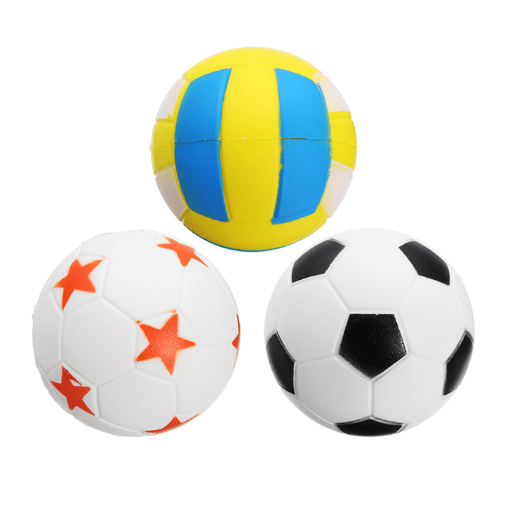 Jumbo Football Volleyball Squishy Slow Rising Cute Phone Straps Sport Ball Fun Kid Toy - MRSLM