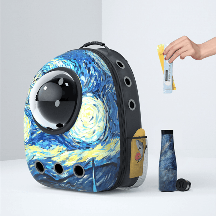 Cat Carrier Bag Waterproof Breathable Backpack Bag Space Capsule for Pet Outdoor - MRSLM