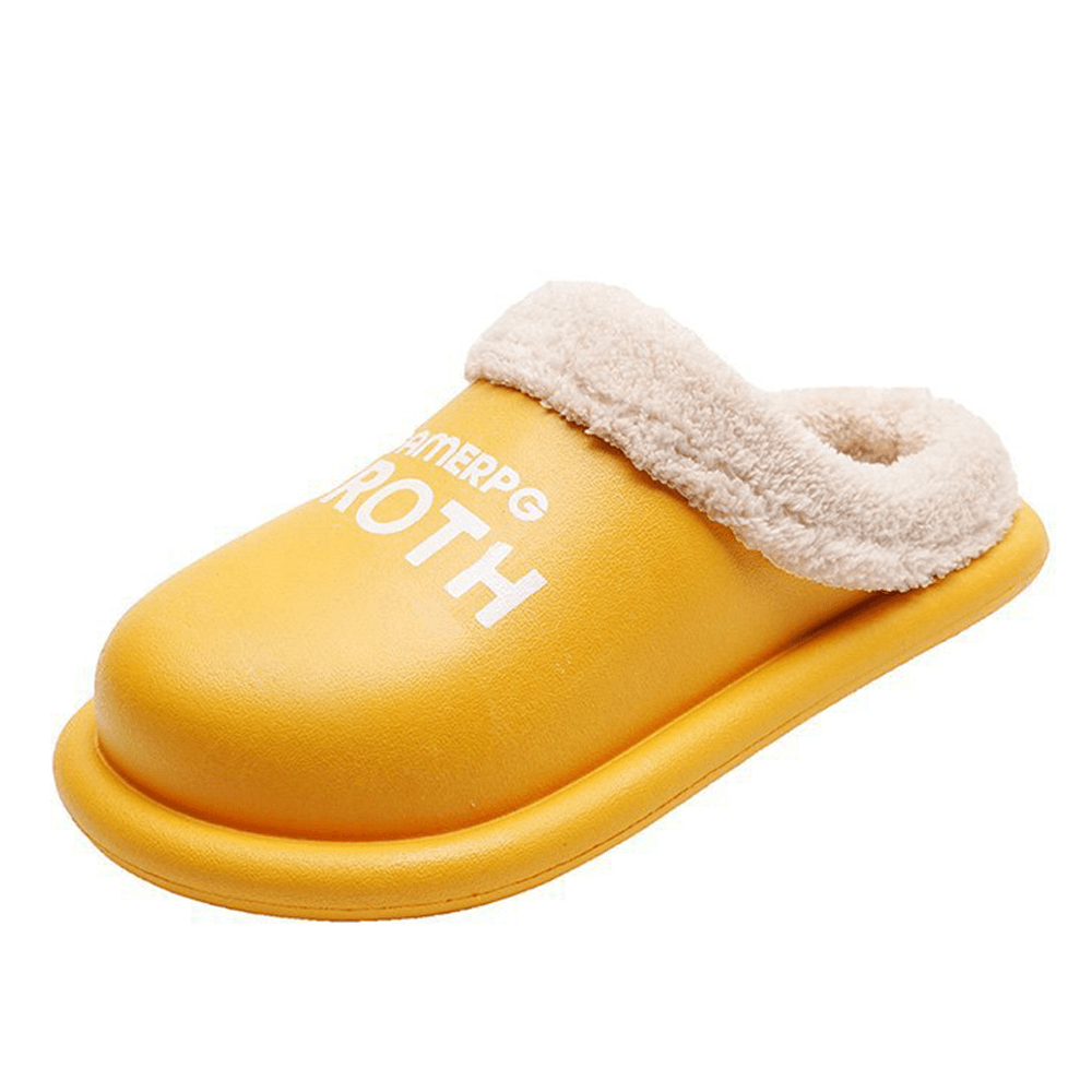 Women Comfy Winter Warm Waterproof Plush Indoor Slippers - MRSLM