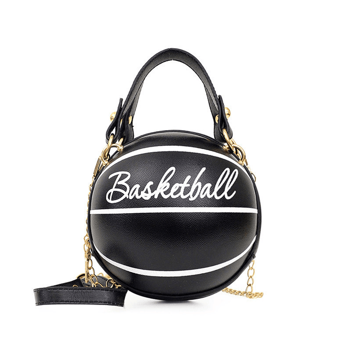 Women Unique Design Basketball Football Look Mini round Bag Hangbag Fashion Adjustable Shoulder Bag Cross Body Bag - MRSLM